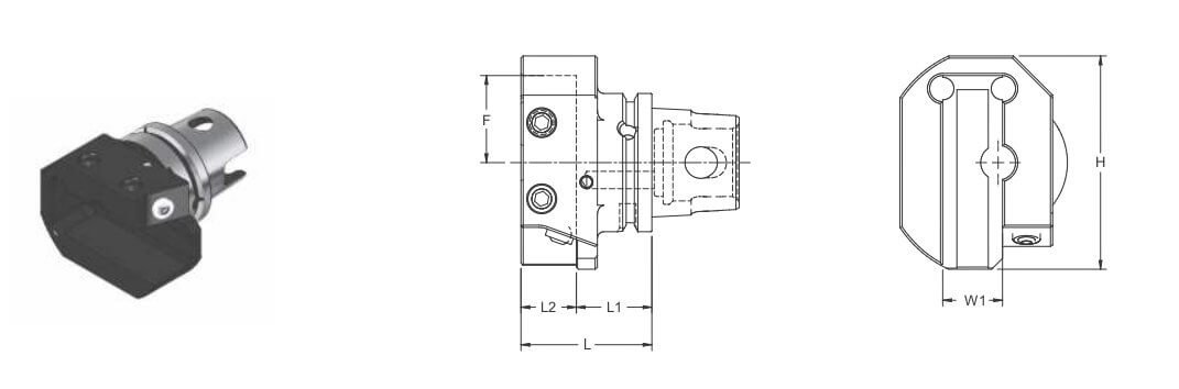 TMT63XMZ ETAR1660Y Square Shank Holder (ISO 26622-1) (Compatible with KM63XMZ™)